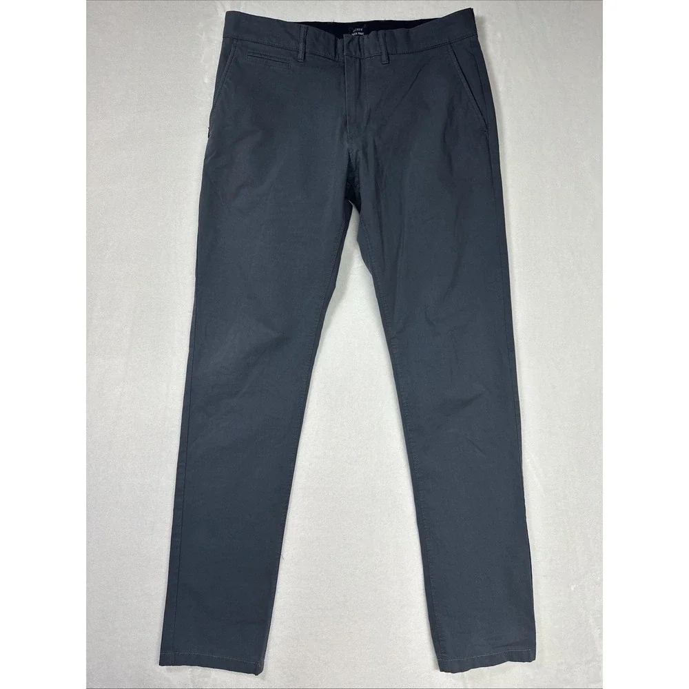 J.CREW 484 Slim Fit Tech Pant Chino Mens Sz 32x34 Gray Blue Cool Dry City Sporty